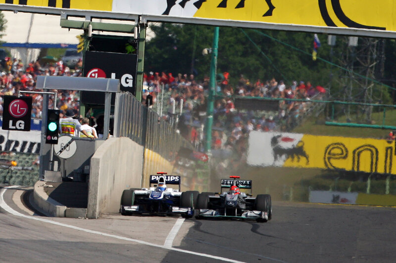 Formula 1 cars on track