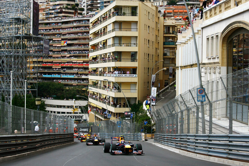 Formula 1 cars racing in Monaco