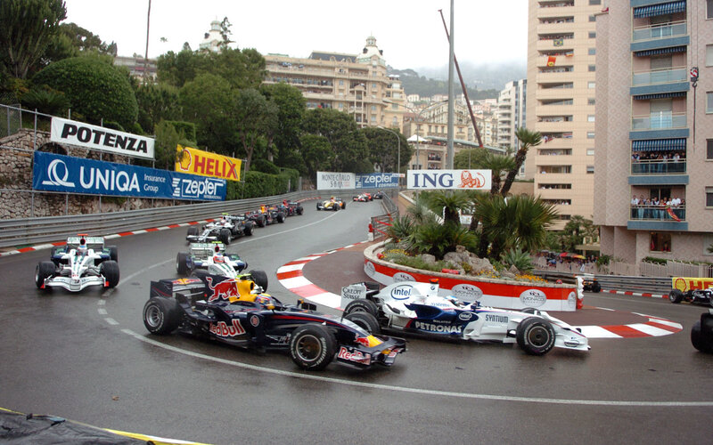 Formula 1 cars racing in Monaco