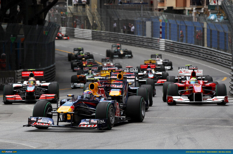 Formula 1 cars racing in Monaco
