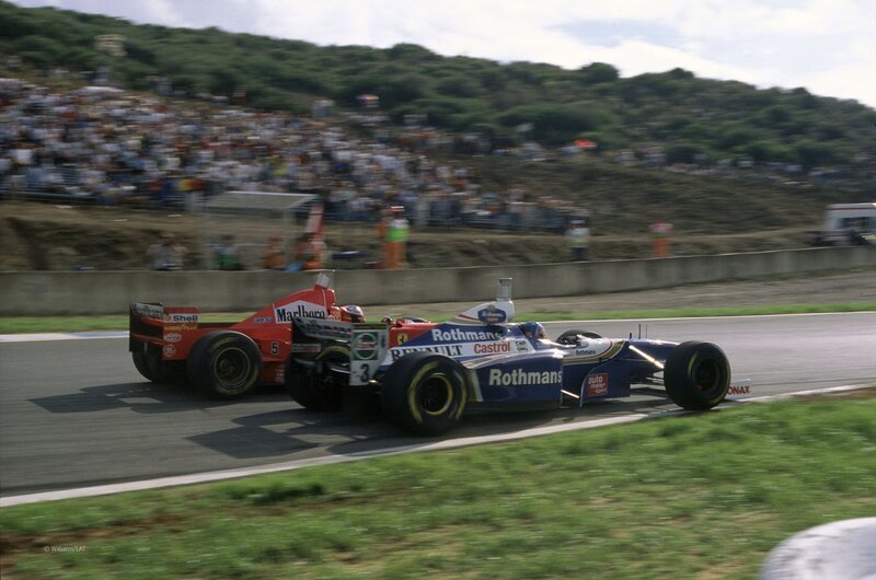 Formula 1 cars racing