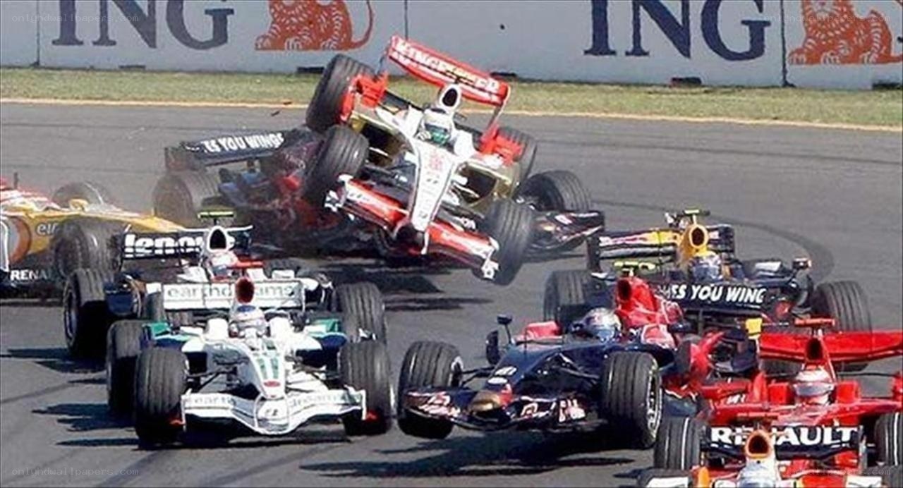 Formula 1 crash at start