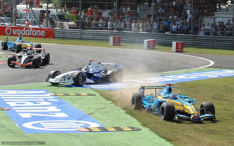 Formula 1 crash at turn
