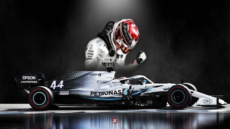 Formula 1 Driver Celebrating — Black