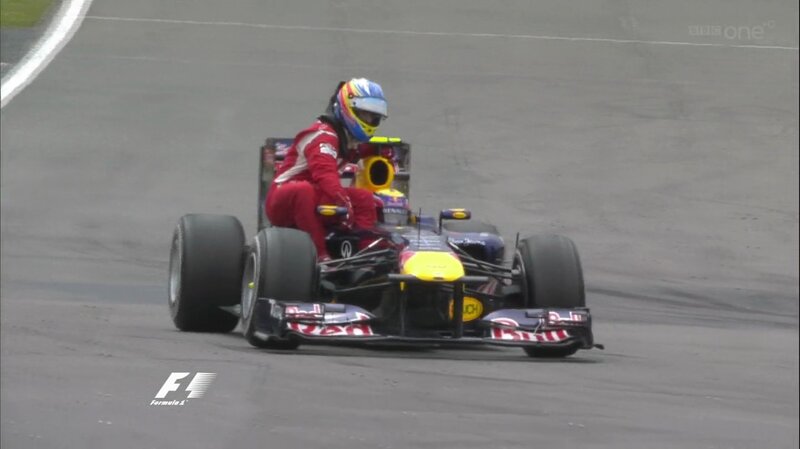 Formula 1 Driver in Car