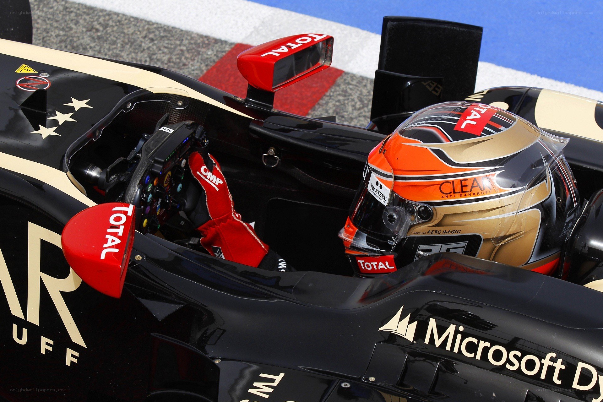 Formula 1 driver in cockpit