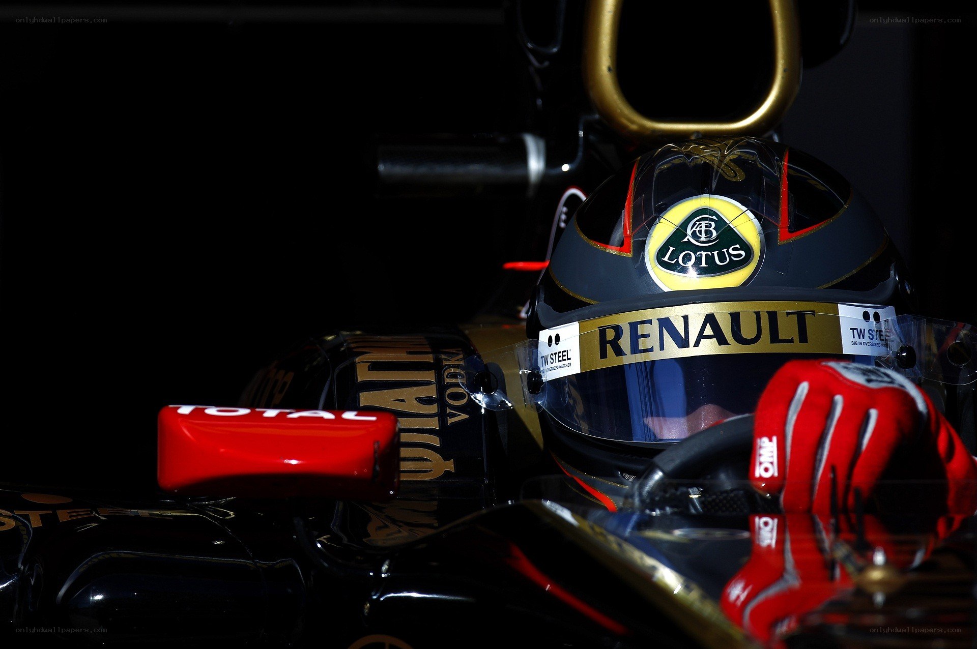 Formula 1 driver in cockpit