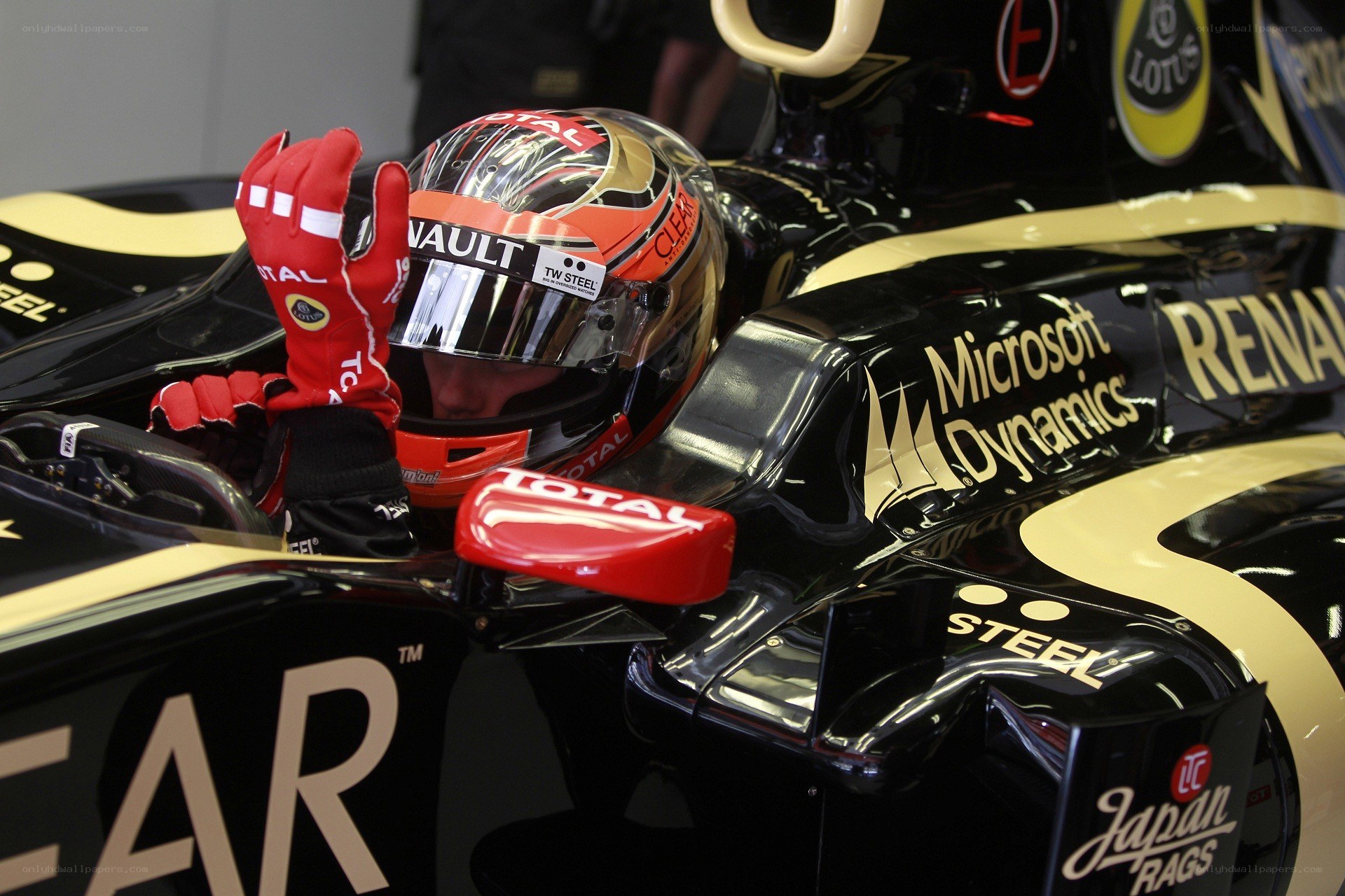 Formula 1 driver in cockpit