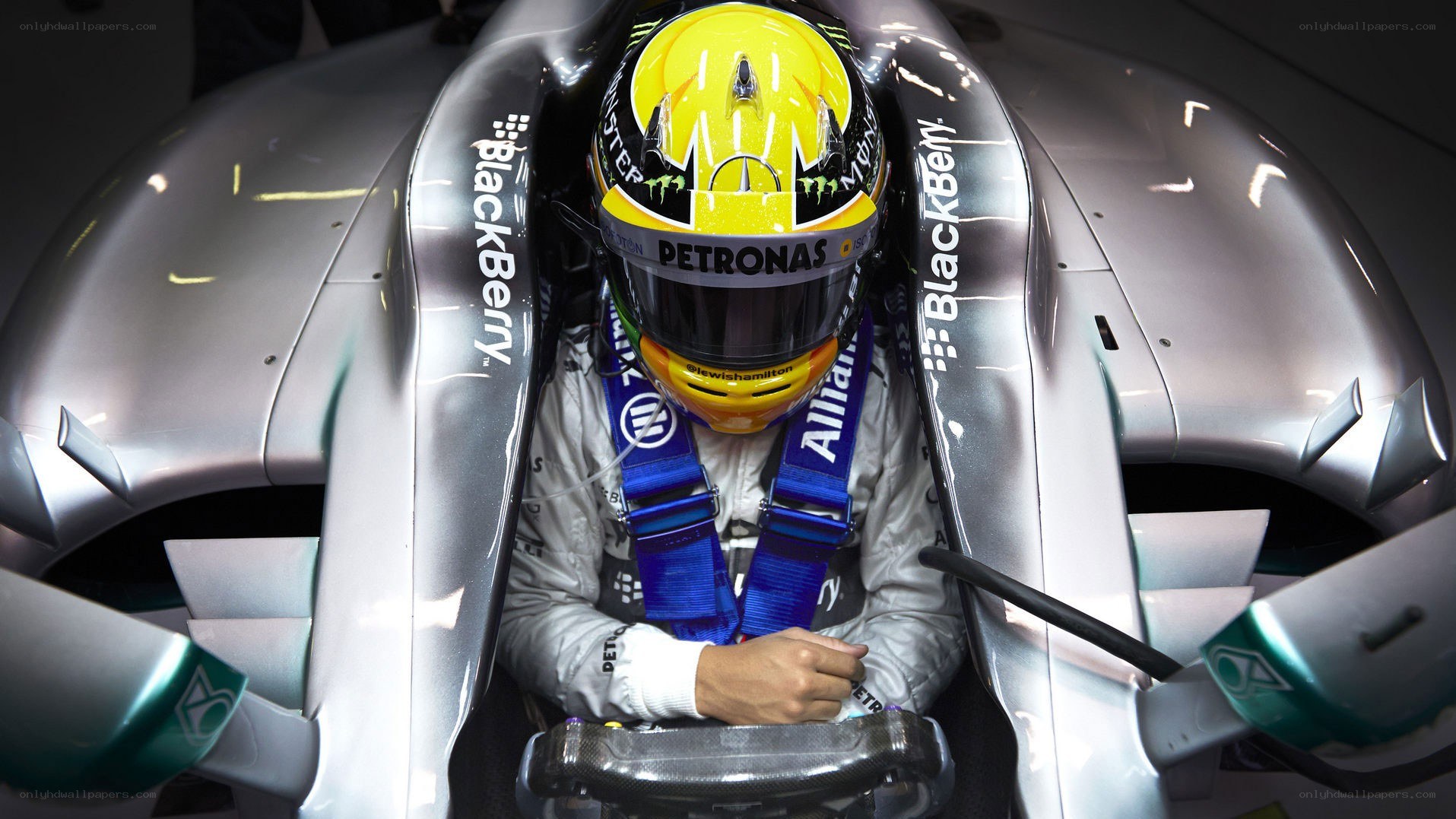 Formula 1 driver in cockpit