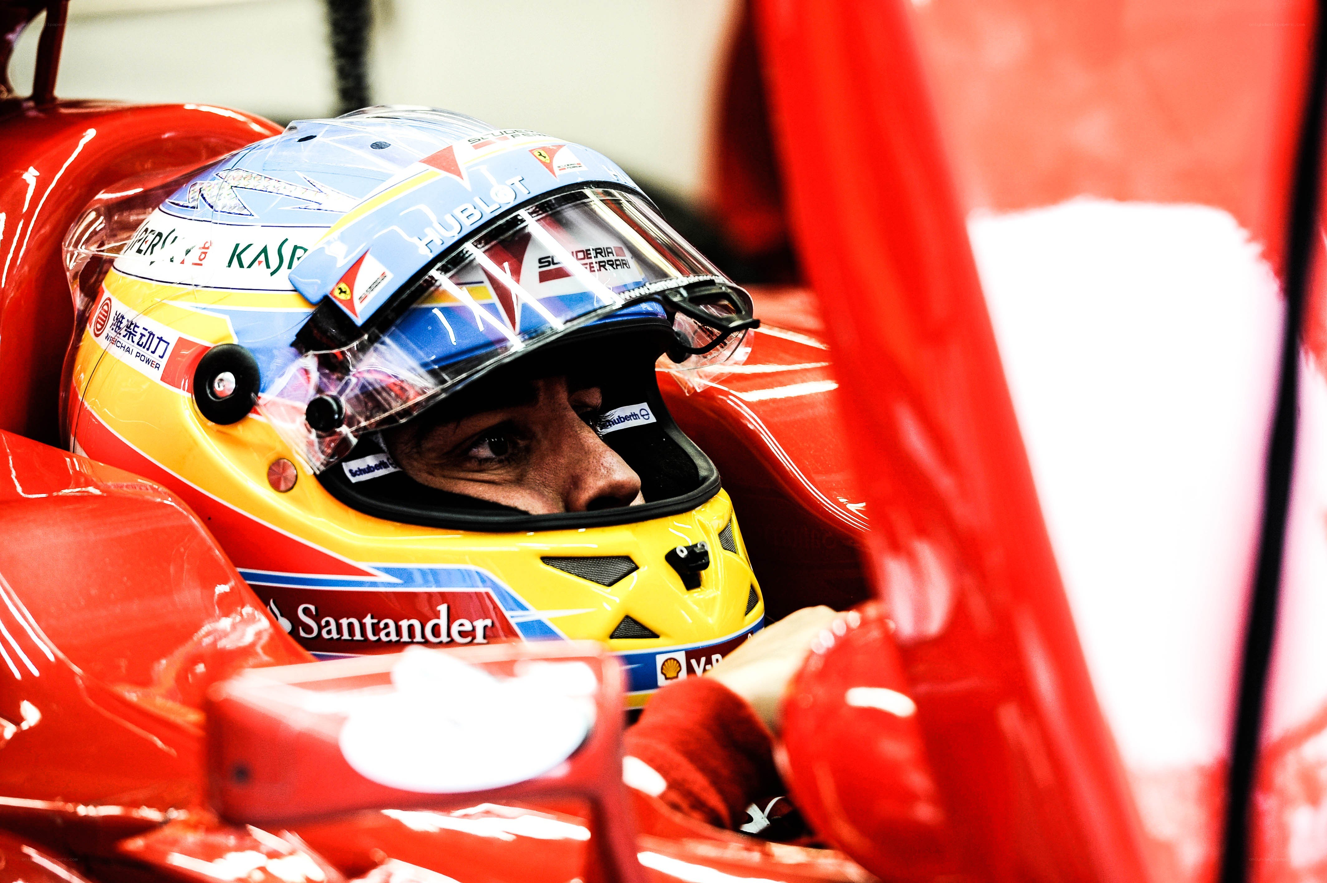 Formula 1 driver in cockpit