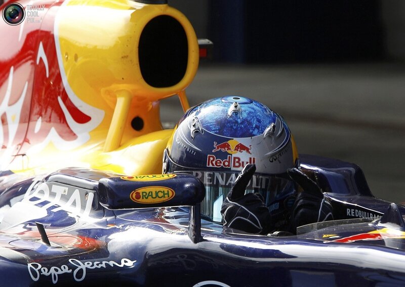Formula 1 driver in cockpit