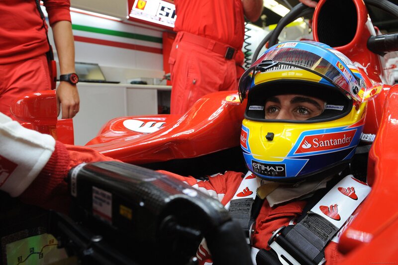 Formula 1 driver in cockpit