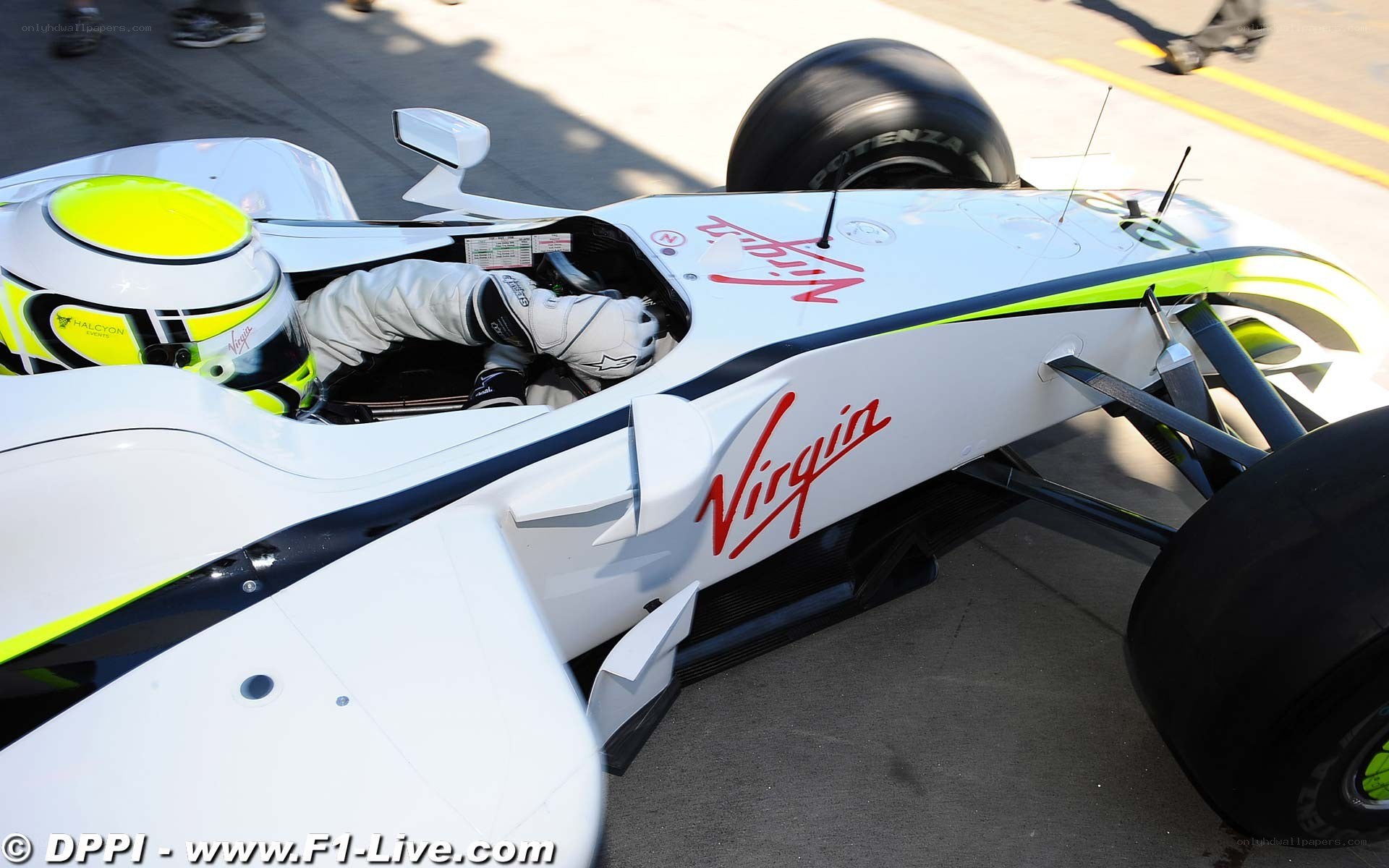 Formula 1 driver in cockpit