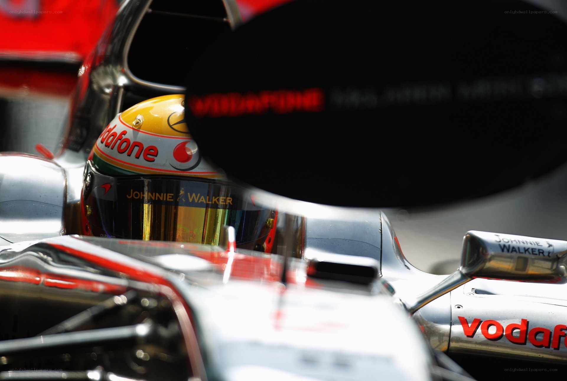 Formula 1 driver in cockpit