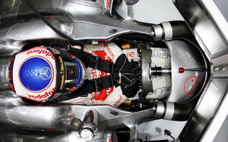 Formula 1 driver in cockpit