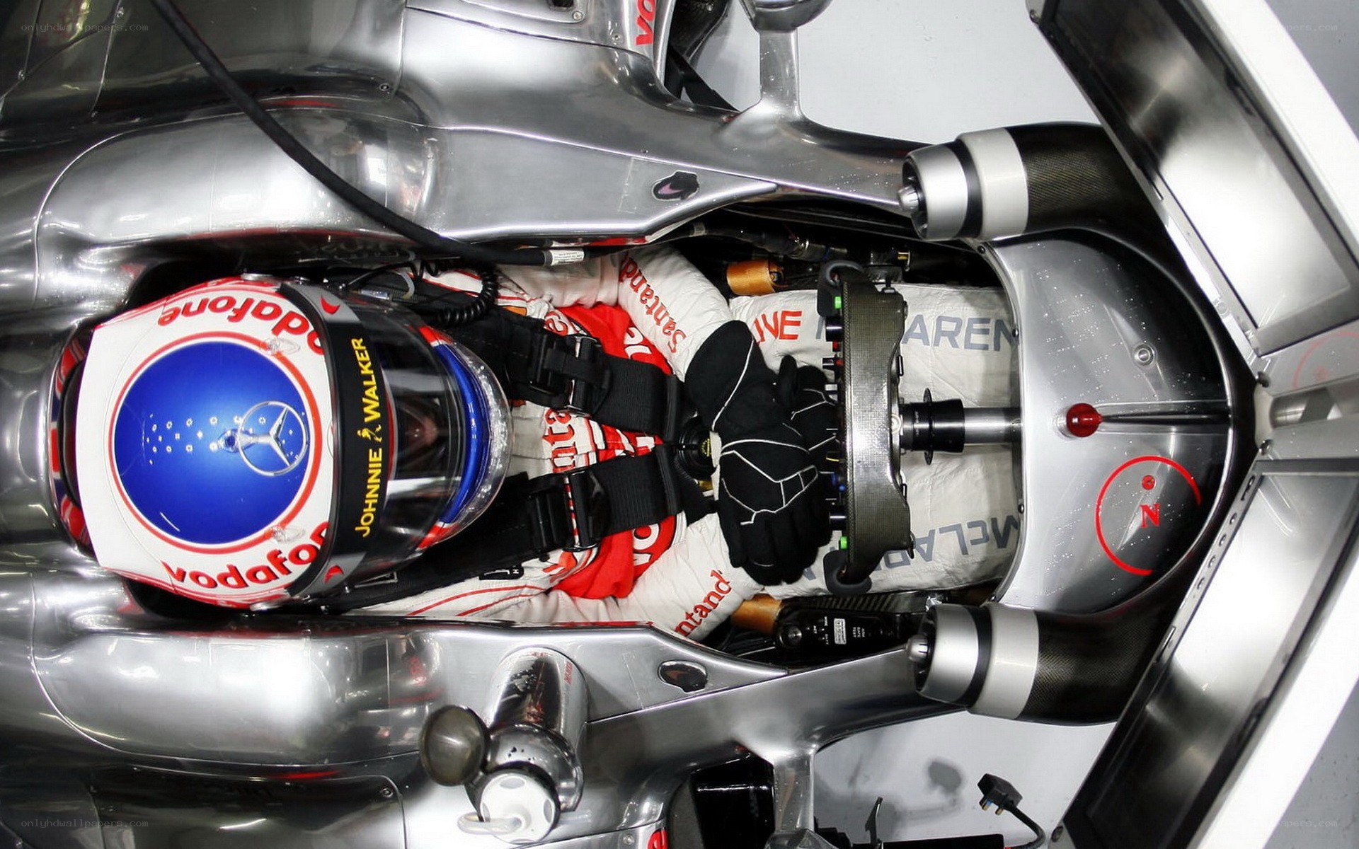 Formula 1 driver in cockpit