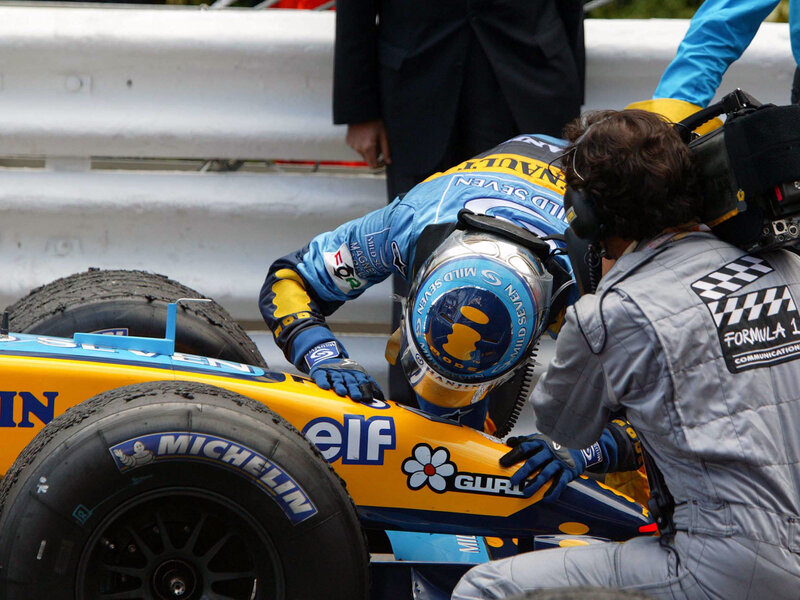 Formula 1 driver in pit stop