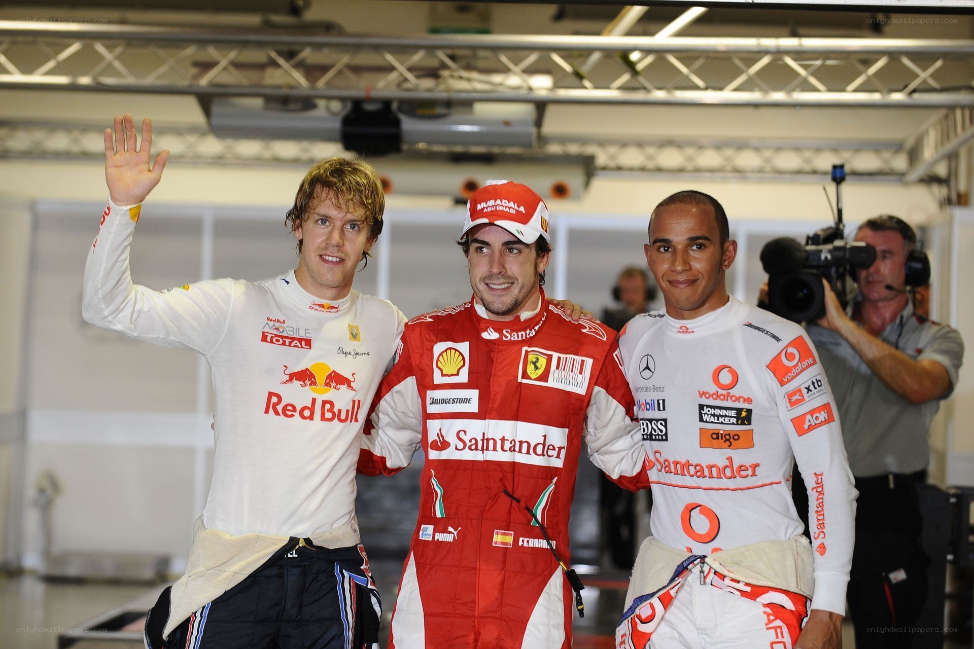 Formula 1 drivers on podium
