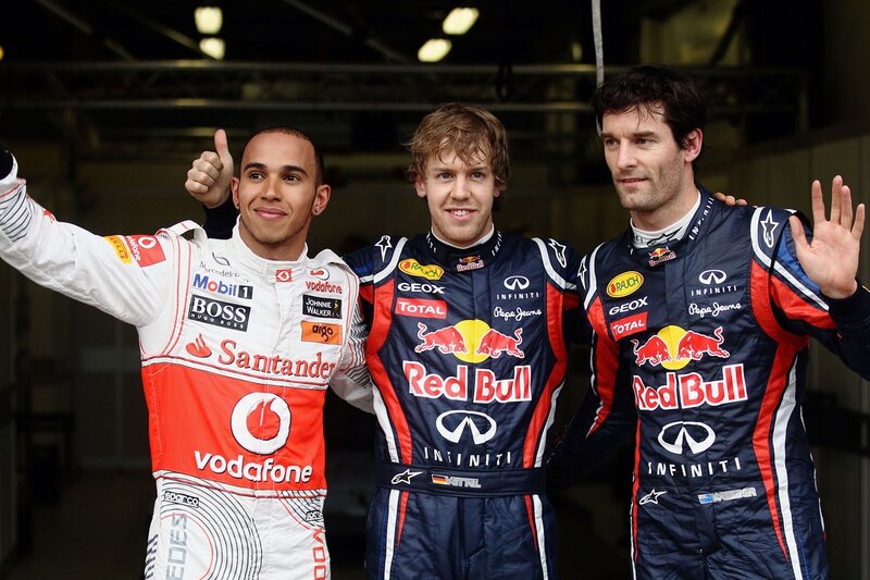Formula 1 drivers on podium