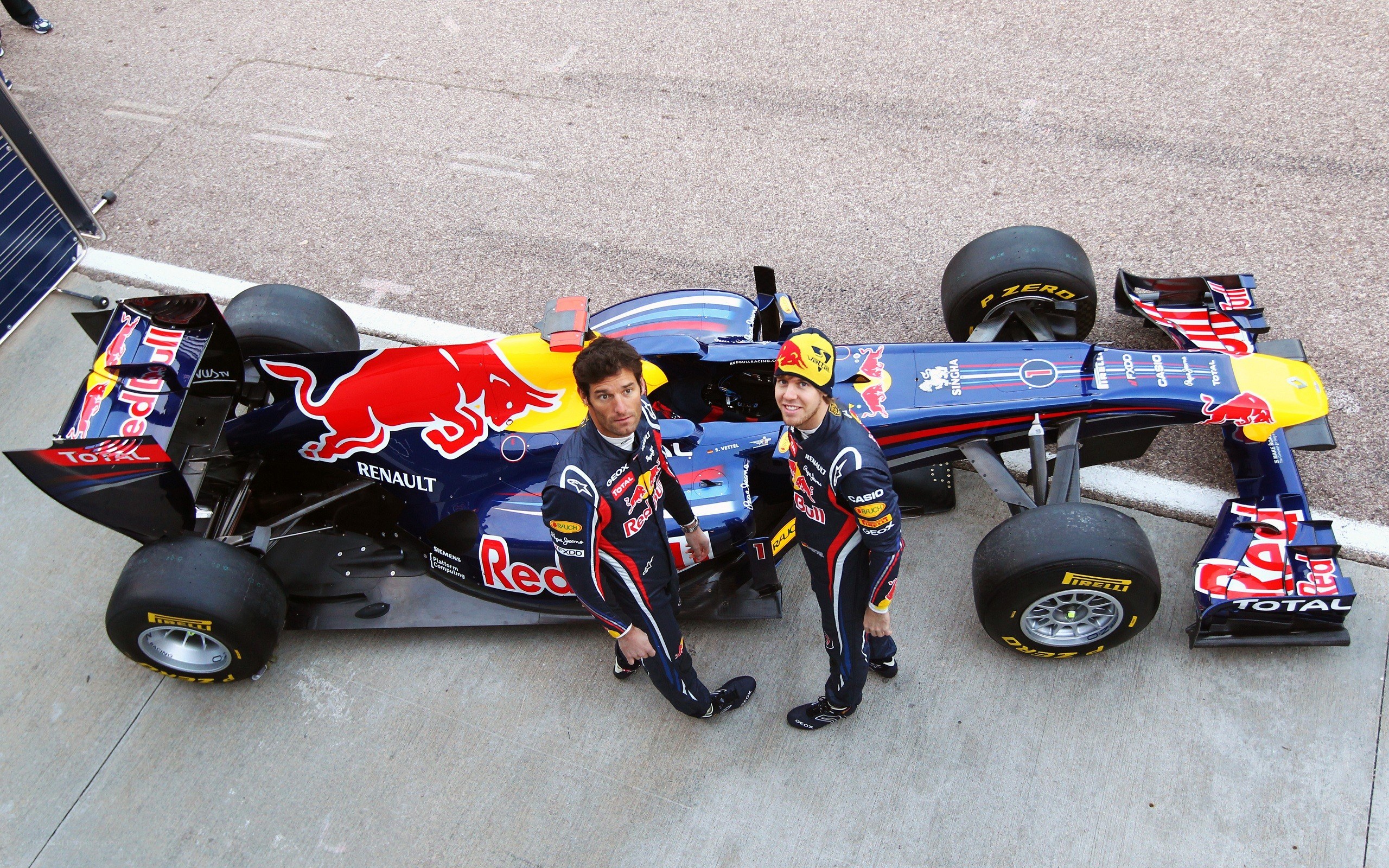 Formula 1 drivers with car