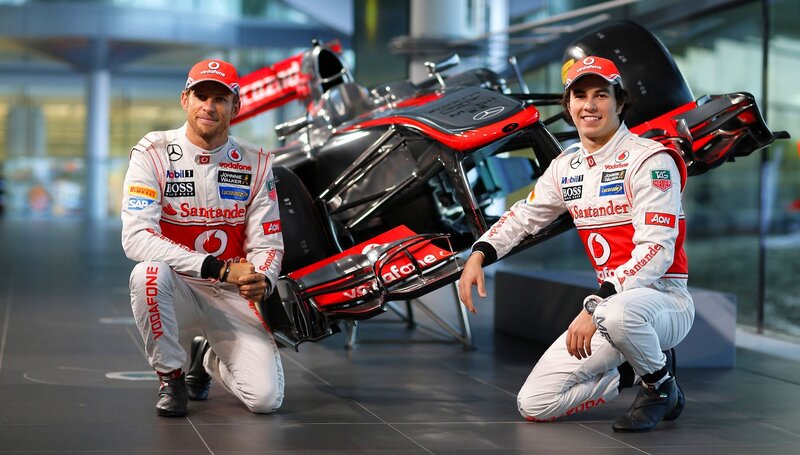 Formula 1 drivers with car