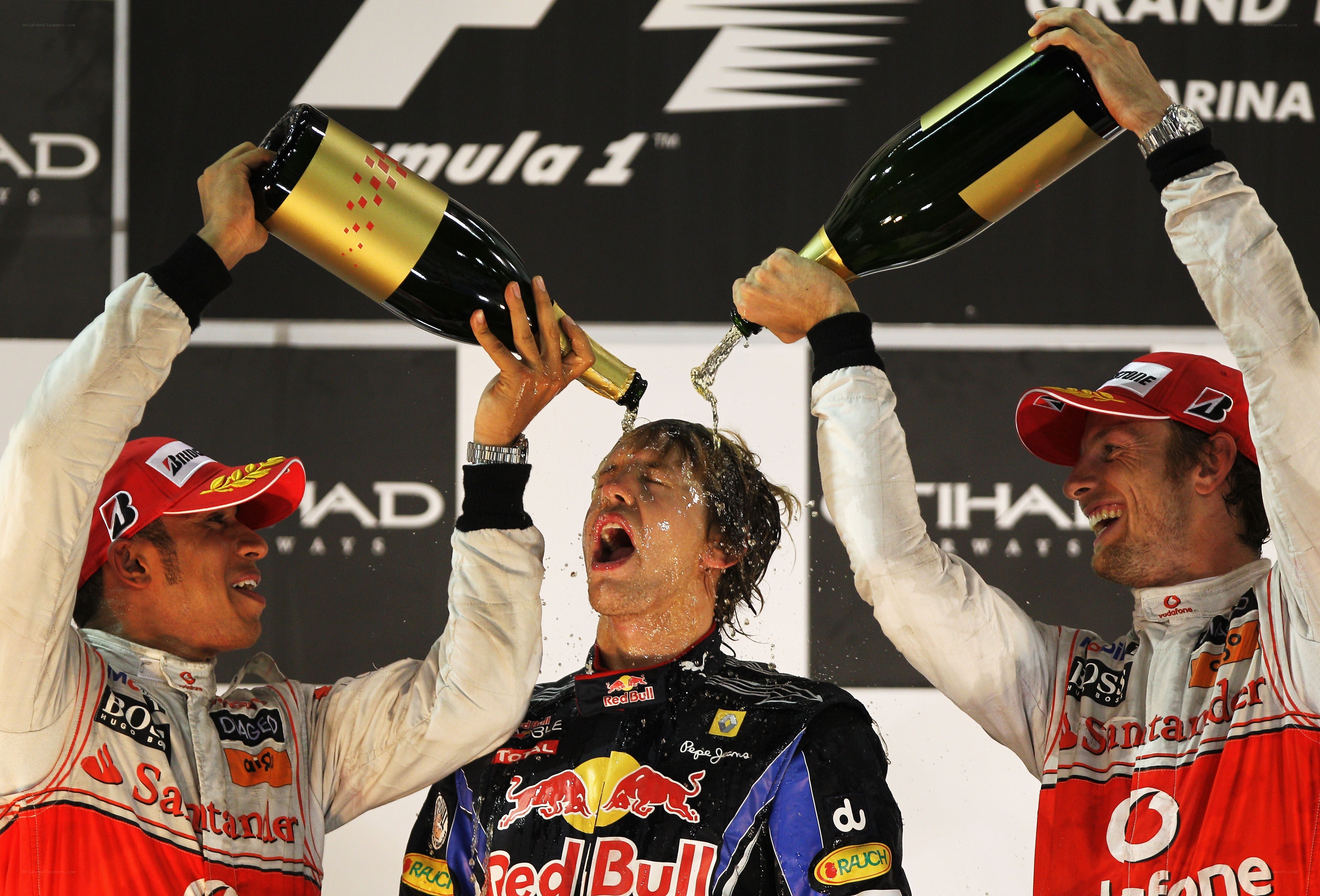 Formula 1 podium celebration