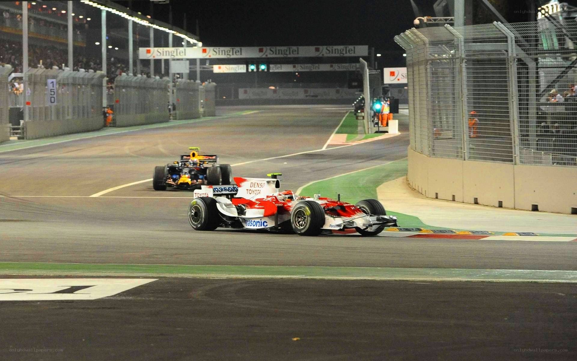 Formula 1 race at night