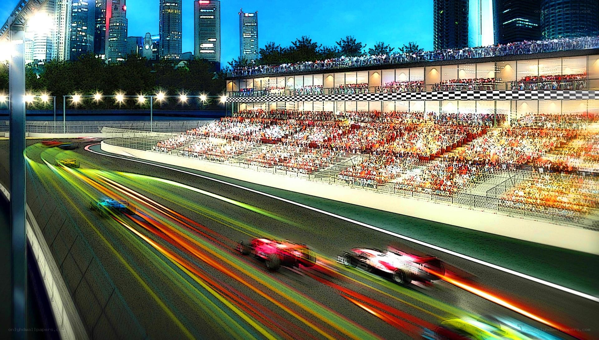 Formula 1 race at night