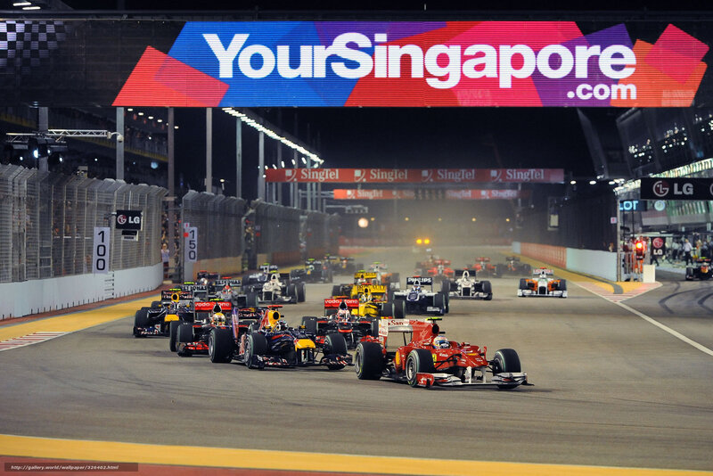 Formula 1 race at night in Singapore