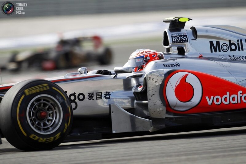 Formula 1 race car in action