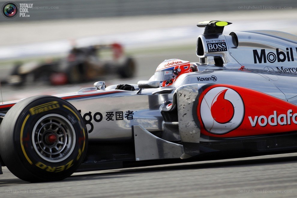Formula 1 race car in action