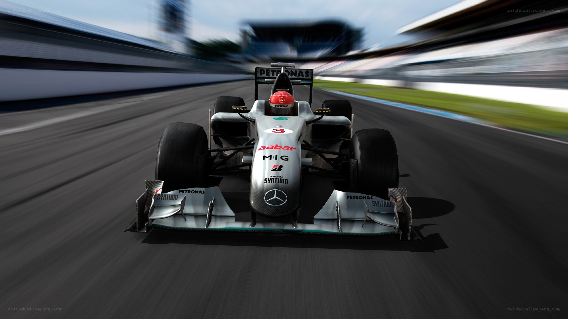 Formula 1 race car on track