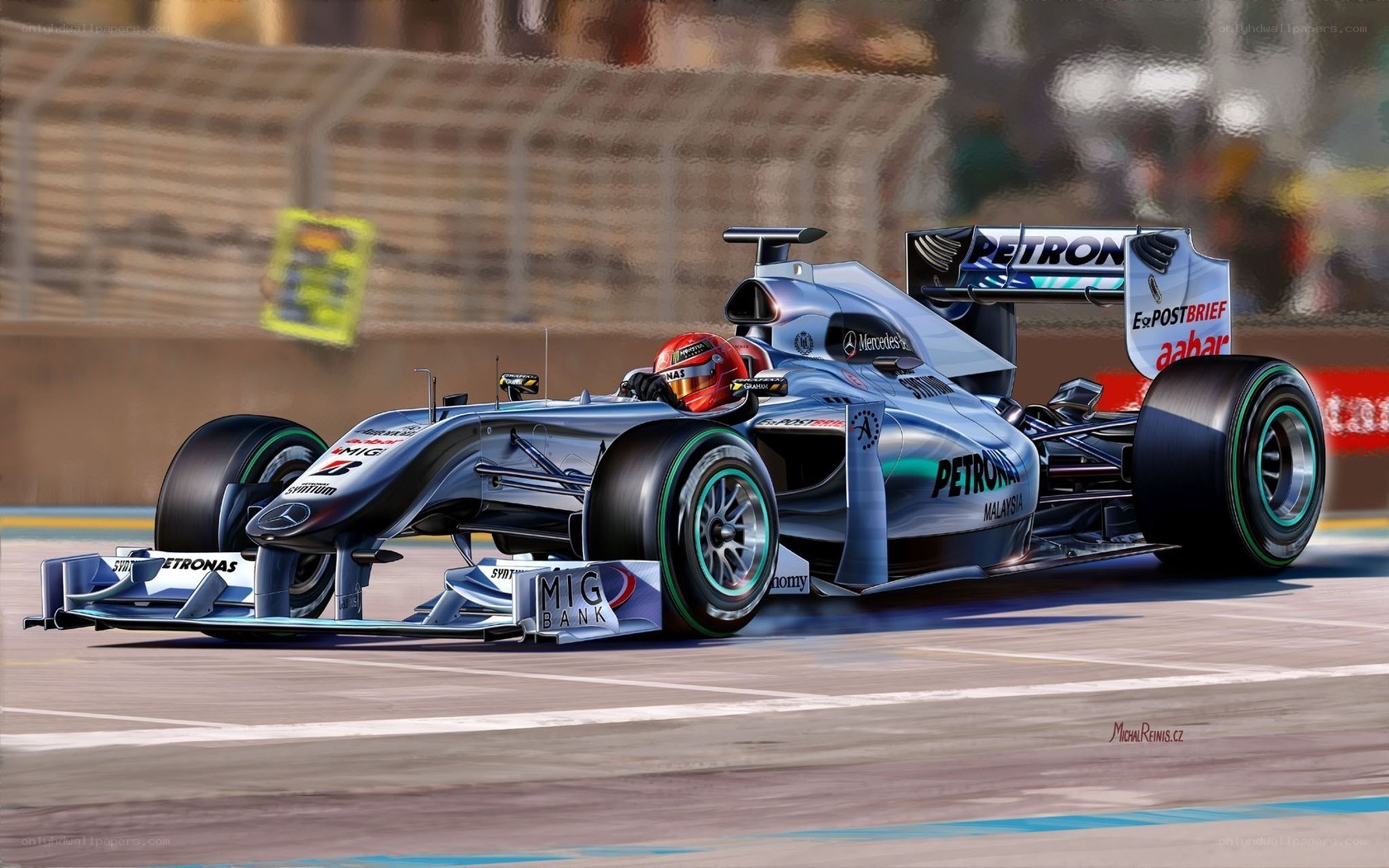 Formula 1 race car on track