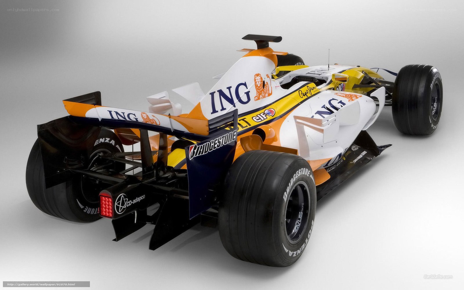 Formula 1 race car rear view