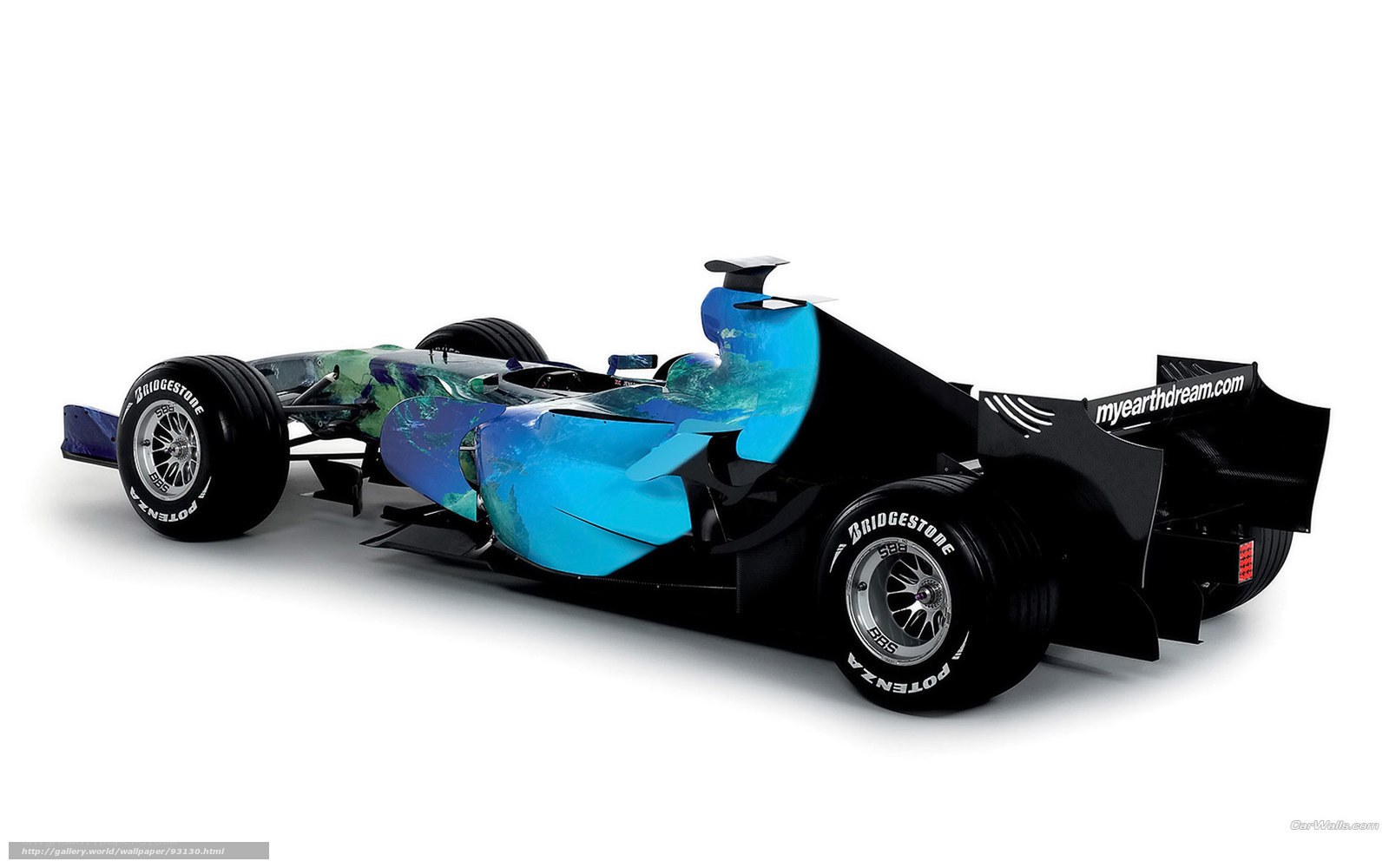 Formula 1 race car with Earth design