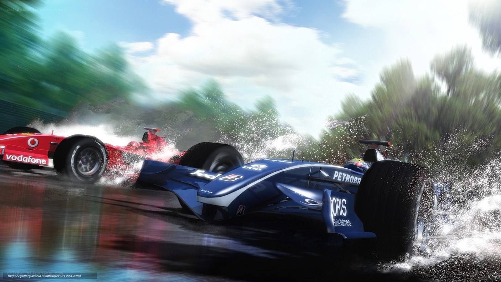 Formula 1 race cars in action
