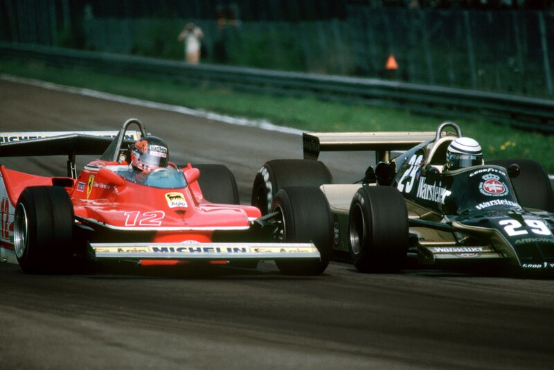 Formula 1 race cars on track