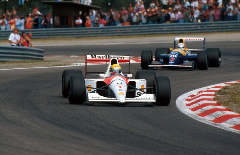 Formula 1 race cars on track