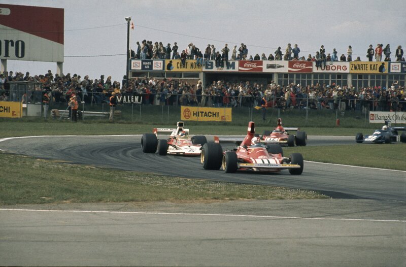 Formula 1 race cars on track
