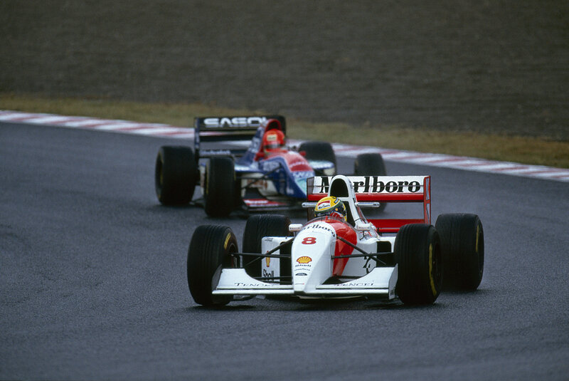 Formula 1 race cars on track