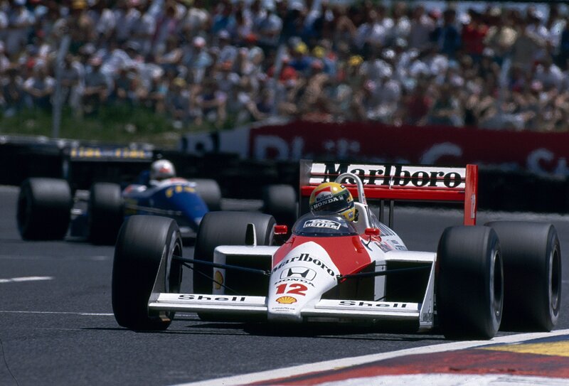 Formula 1 race cars on track