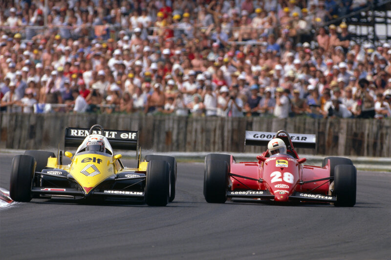 Formula 1 race cars on track
