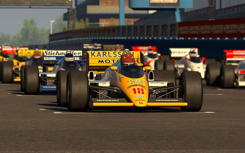 Formula 1 race cars on track