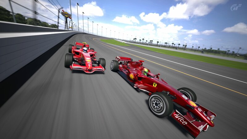 Formula 1 race cars on track
