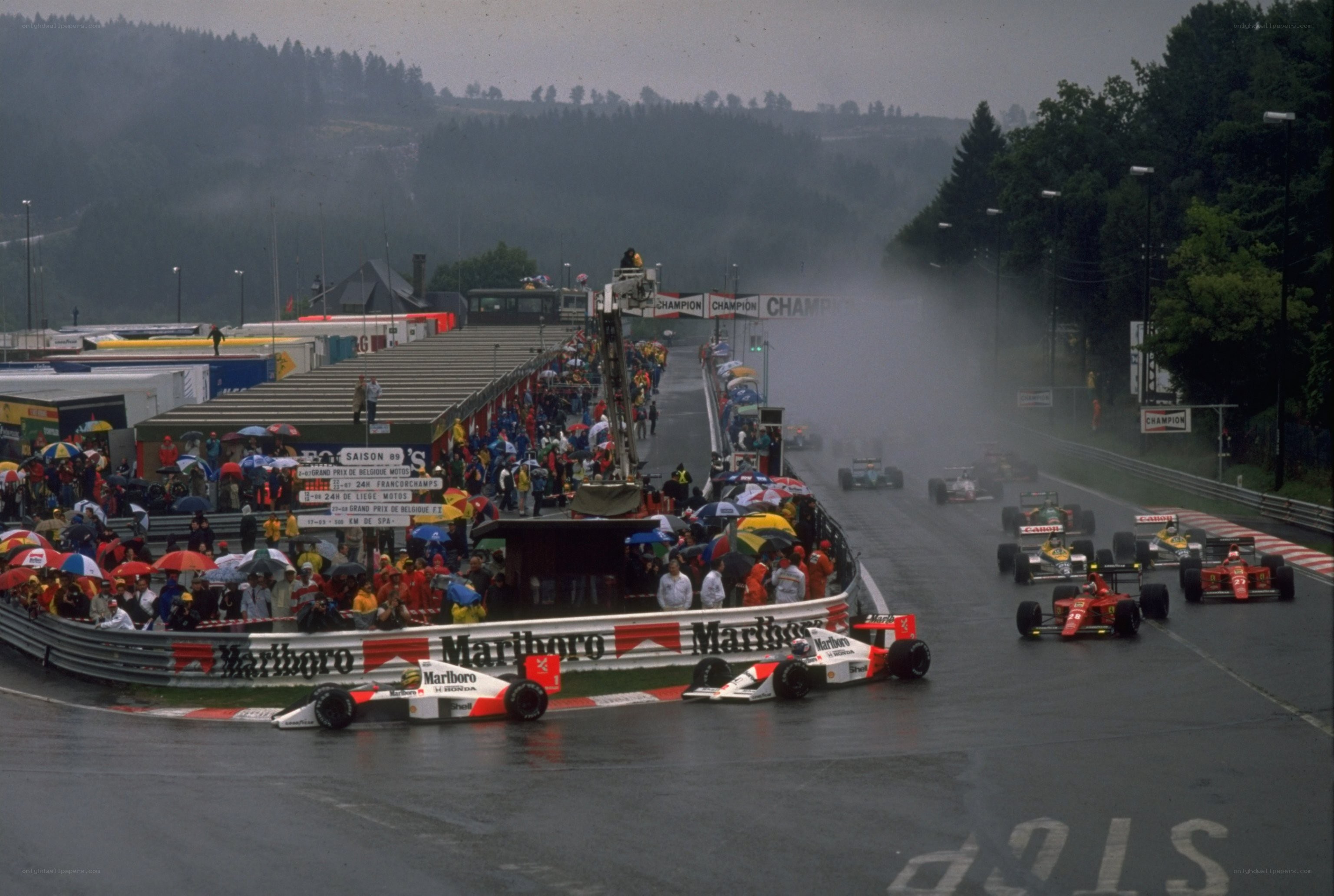 Formula 1 race in rain