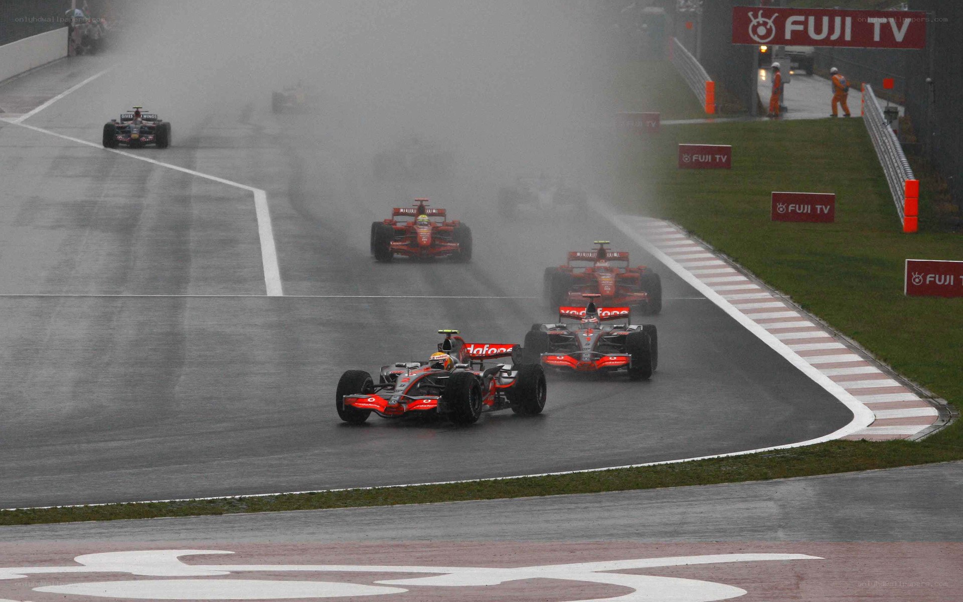 Formula 1 race in rain