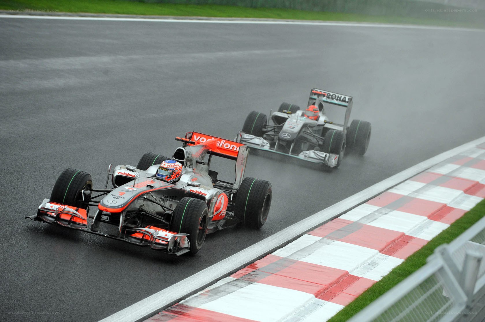 Formula 1 race in the rain