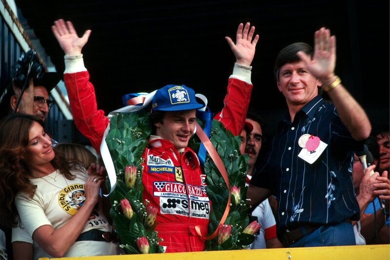 Formula 1 race winner celebrates