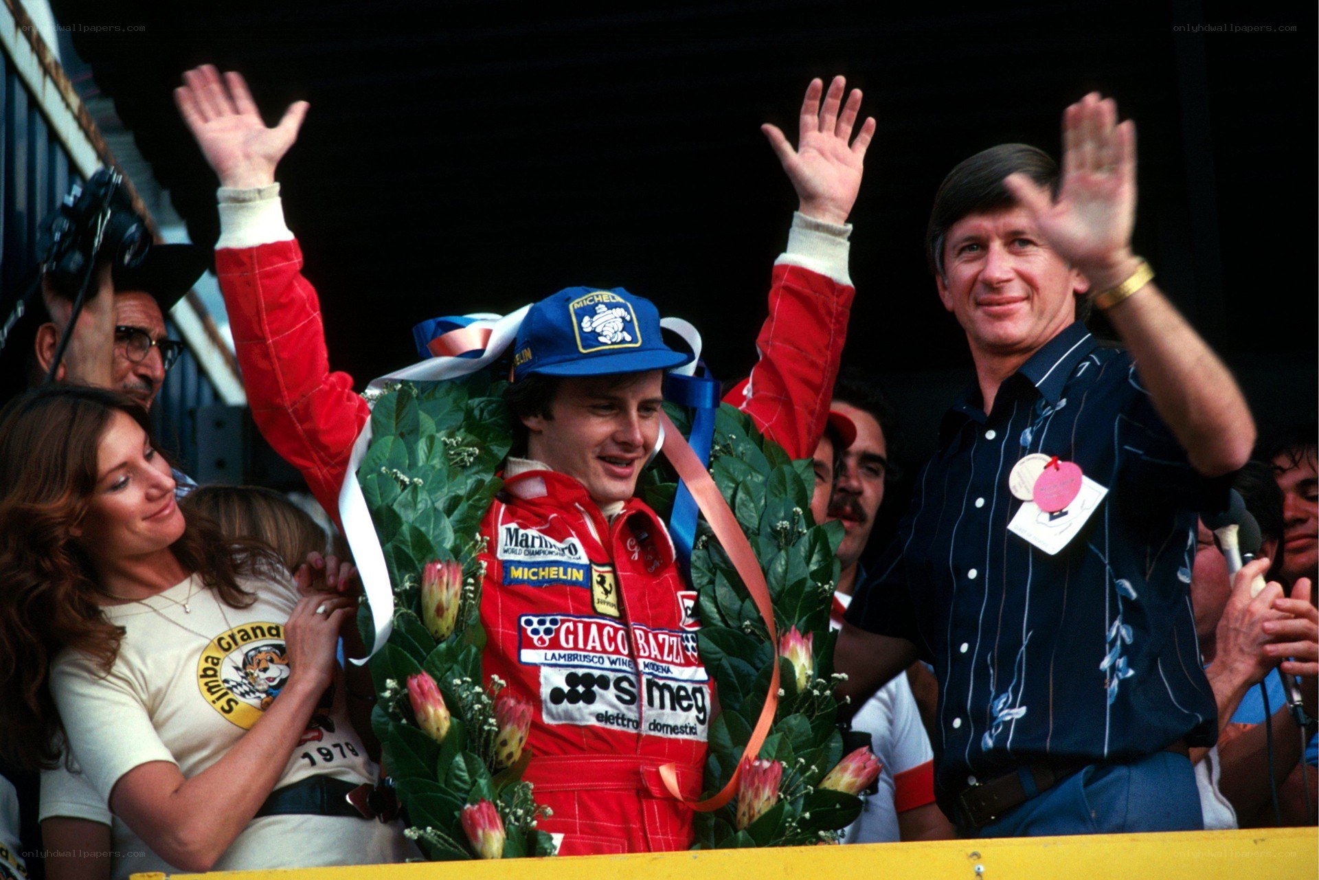 Formula 1 race winner celebrates