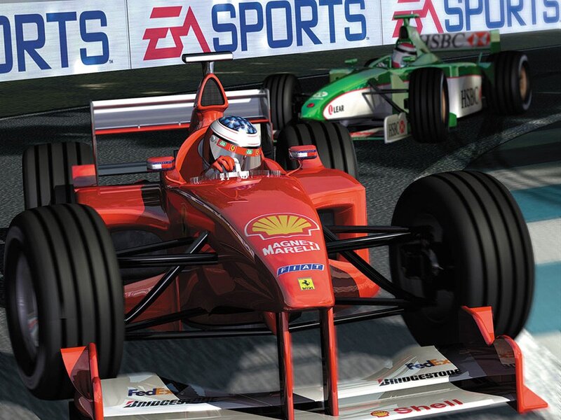 Formula 1 racing cars on track